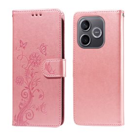   RMPACK Honor 600 Lite 5G Tok Notesz Fényes Butterfly-Stlye Pillangó Mintázattal Rózsaszín