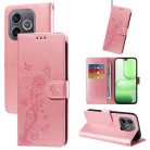 RMPACK Honor 600 Lite 5G Tok Notesz Fényes Butterfly-Stlye Pillangó Mintázattal Rózsaszín