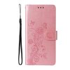RMPACK Honor 600 Lite 5G Tok Notesz Fényes Butterfly-Stlye Pillangó Mintázattal Rózsaszín