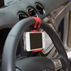 Mobiltelefon autós tartó - Kormányra illeszthető Piros-Fekete