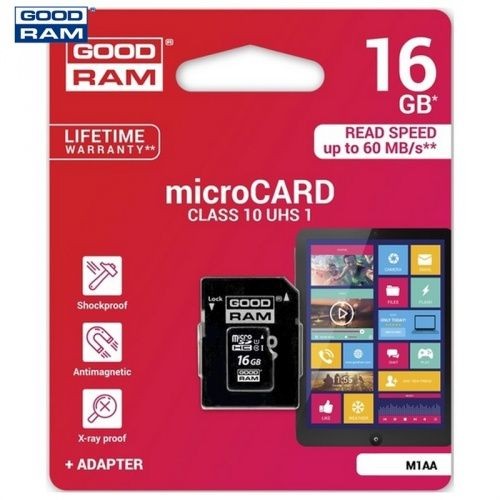 Goodram/Toshiba Memóriakártya 16GB CLASS 10 UHS-1 + SD Adapter