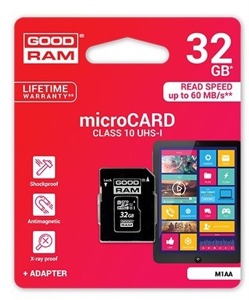 Goodram/Toshiba Memóriakártya 32GB CLASS 10 UHS-1 + SD Adapter