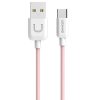 USAMS USB Adat-Töltő Kábel Type-C 2A 1M Rózsaszín