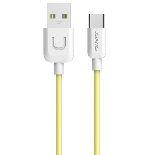 USAMS USB Adat-Töltő Kábel Type-C 2A 1M Sárga