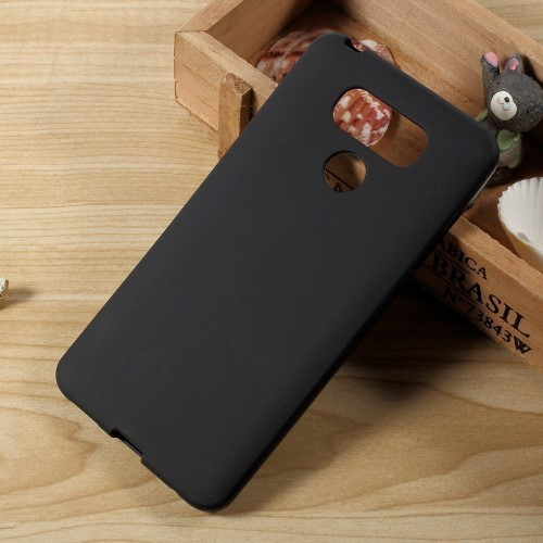 LG G6 Matt Szilikon Tok Fényeskerettel Fekete