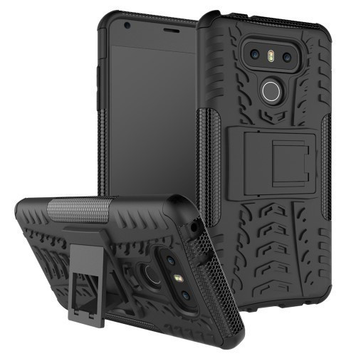 LG G6 Ütésálló Kitámasztható 2in1 Kitámasztható Funkcióval Fekete