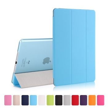 iPad 9.7 (2017) Tri-Fold Tok Kitámasztható Ébresztő/Altató Funkcióval Világoskék   iPad 9.7 (2017) Tri-Fold Tok Kitámasztható Ébresztő/Altató Funkcióval Világoskék