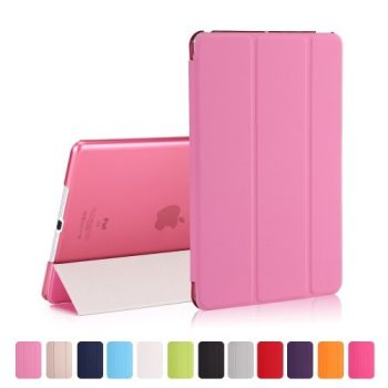 iPad 9.7 (2017) Tri-Fold Tok Kitámasztható Ébresztő/Altató Funkcióval Rózsaszín   iPad 9.7 (2017) Tri-Fold Tok Kitámasztható Ébresztő/Altató Funkcióval Rózsaszín