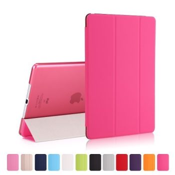 iPad 9.7 (2017) Tri-Fold Tok Kitámasztható Ébresztő/Altató Funkcióval Pink   iPad 9.7 (2017) Tri-Fold Tok Kitámasztható Ébresztő/Altató Funkcióval Pink