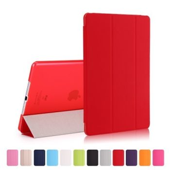 iPad 9.7 (2017) Tri-Fold Tok Kitámasztható Ébresztő/Altató Funkcióval Piros   iPad 9.7 (2017) Tri-Fold Tok Kitámasztható Ébresztő/Altató Funkcióval Piros