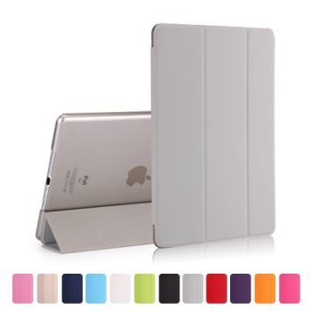 iPad 9.7 (2017) Tri-Fold Tok Kitámasztható Ébresztő/Altató Funkcióval Szürke   iPad 9.7 (2017) Tri-Fold Tok Kitámasztható Ébresztő/Altató Funkcióval Szürke