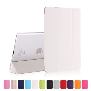 iPad 9.7 (2017) Tri-Fold Tok Kitámasztható Ébresztő/Altató Funkcióval Fehér   iPad 9.7 (2017) Tri-Fold Tok Kitámasztható Ébresztő/Altató Funkcióval Fehér