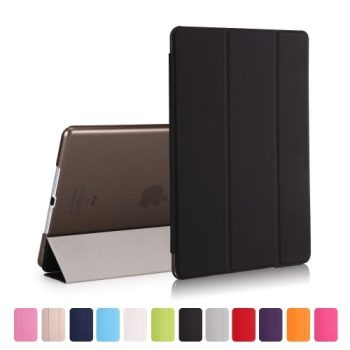 iPad 9.7 (2017) Tri-Fold Tok Kitámasztható Ébresztő/Altató Funkcióval Fekete   iPad 9.7 (2017) Tri-Fold Tok Kitámasztható Ébresztő/Altató Funkcióval Fekete