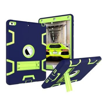 iPad 9.7 (2017) Tok Ütésálló 2in1 Heavy Duty Series RMPACK Kitámasztható Sötétkék/Zöld   iPad 9.7 (2017) Tok Ütésálló 2in1 Heavy Duty Series RMPACK Kitámasztható Sötétkék/Zöld