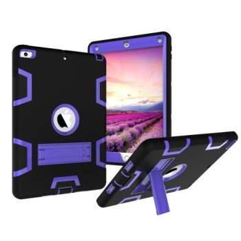 iPad 9.7 (2017) Tok Ütésálló 2in1 Heavy Duty Series RMPACK Kitámasztható Fekete/Lila   iPad 9.7 (2017) Tok Ütésálló 2in1 Heavy Duty Series RMPACK Kitámasztható Fekete/Lila
