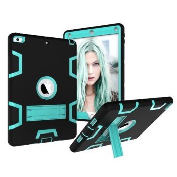 iPad 9.7 (2017) Tok Ütésálló 2in1 Heavy Duty Series RMPACK Kitámasztható Fekete/Cián   iPad 9.7 (2017) Tok Ütésálló 2in1 Heavy Duty Series RMPACK Kitámasztható Fekete/Cián