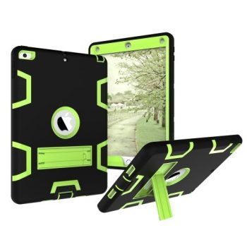 iPad 9.7 (2017) Tok Ütésálló 2in1 Heavy Duty Series RMPACK Kitámasztható Fekete/Zöld   iPad 9.7 (2017) Tok Ütésálló 2in1 Heavy Duty Series RMPACK Kitámasztható Fekete/Zöld