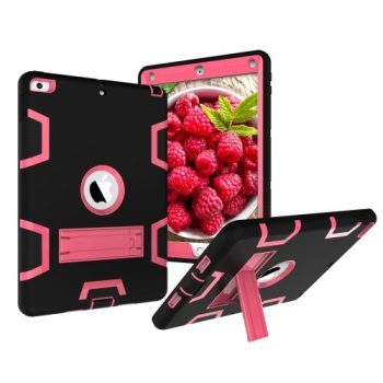 iPad 9.7 (2017) Tok Ütésálló 2in1 Heavy Duty Series RMPACK Kitámasztható Fekete/Pink   iPad 9.7 (2017) Tok Ütésálló 2in1 Heavy Duty Series RMPACK Kitámasztható Fekete/Pink