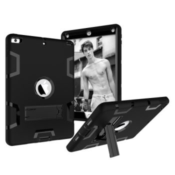 iPad 9.7 (2017) Tok Ütésálló 2in1 Heavy Duty Series RMPACK Kitámasztható Fekete   iPad 9.7 (2017) Tok Ütésálló 2in1 Heavy Duty Series RMPACK Kitámasztható Fekete