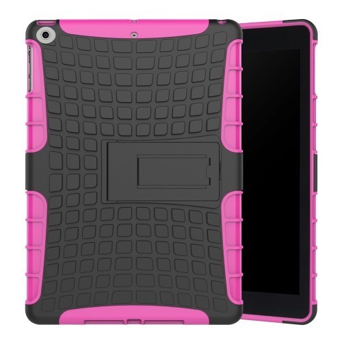 iPad 9.7 (2017) Ütésálló Tok 2in1 Tire Slip Kitámasztható Csúszásgátlókivitel Pink