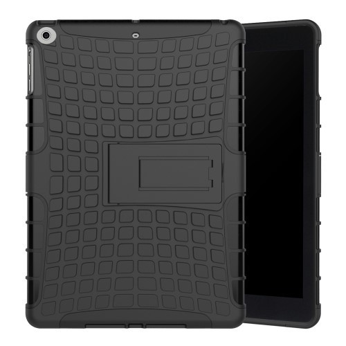 iPad 9.7 (2017) Ütésálló Tok 2in1 Tire Slip Kitámasztható Csúszásgátlókivitel Fekete